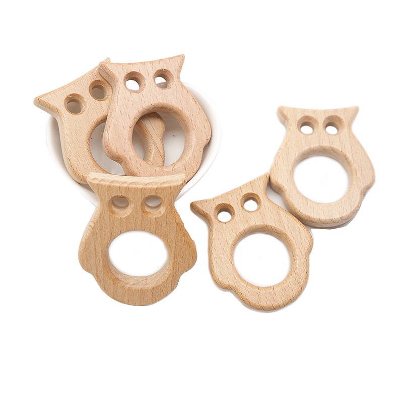 Baby Products Eco Friendly - Chenkai 10pcs Owl Wooden Teether Nature