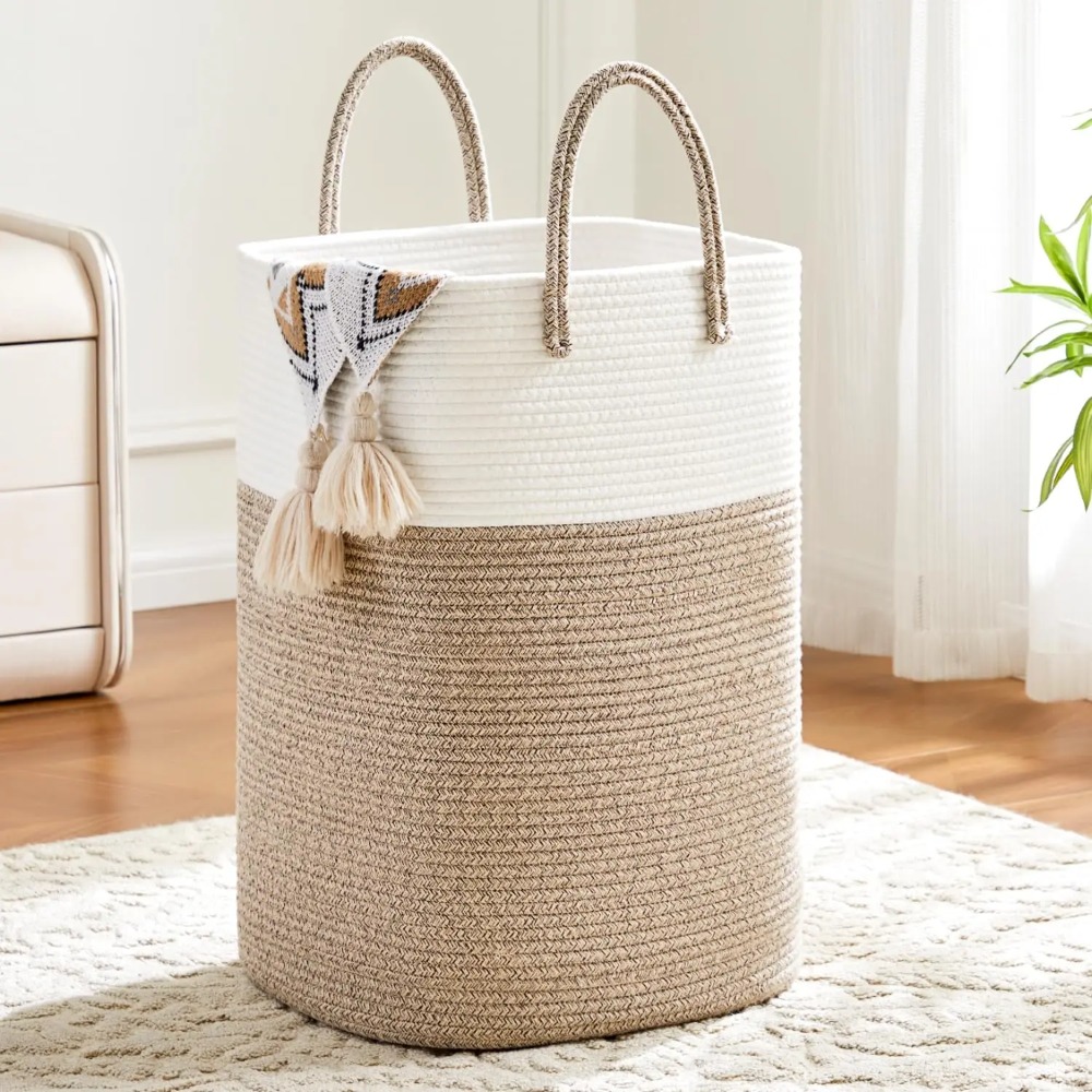Baby Products Hamper - Laundry Basket,Woven Cotton Rope Laundry Hamper