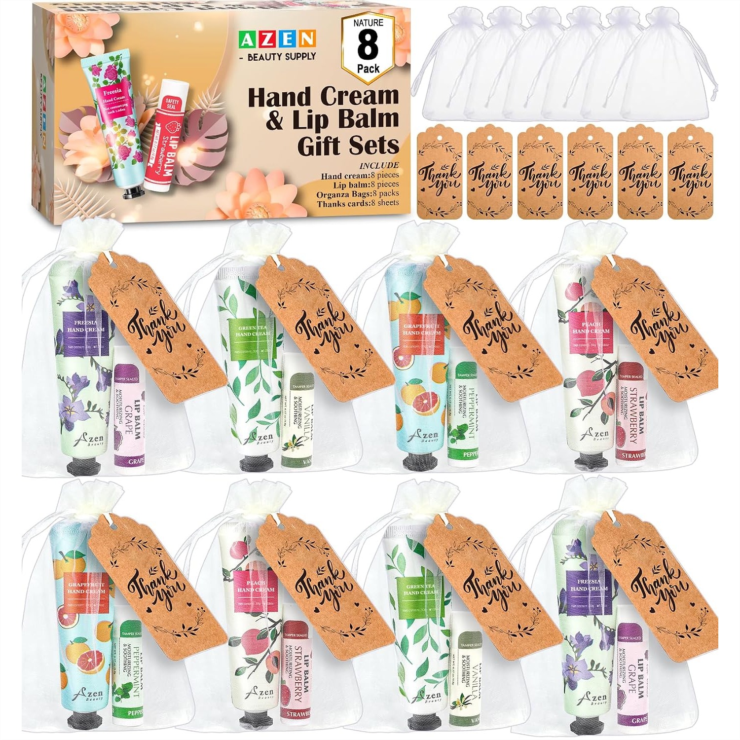 Baby Products Gift Card - 8 Sets Hand Cream and Lip