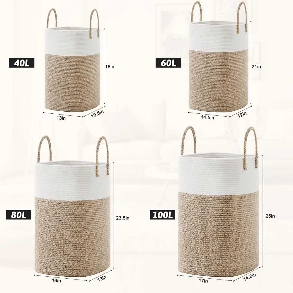 Laundry Basket,Woven Cotton Ro - Baby Products Hamper บทวิจารณ์และราคา