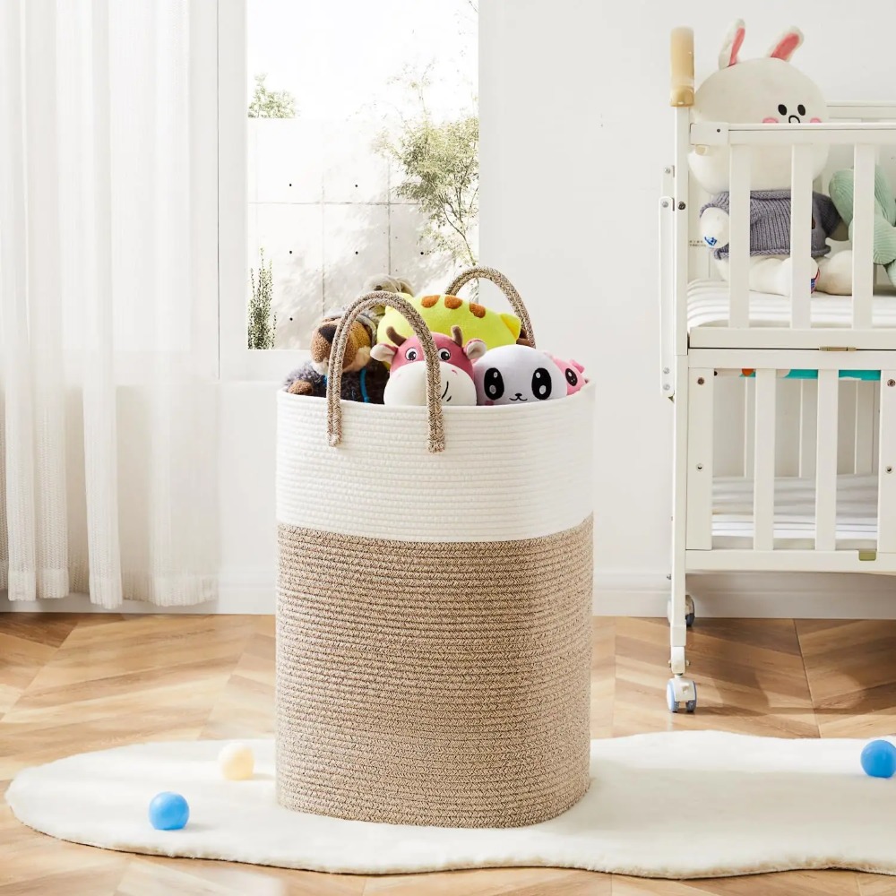 Laundry Basket,Woven Cotton Ro - Baby Products Hamper บทวิจารณ์และราคา
