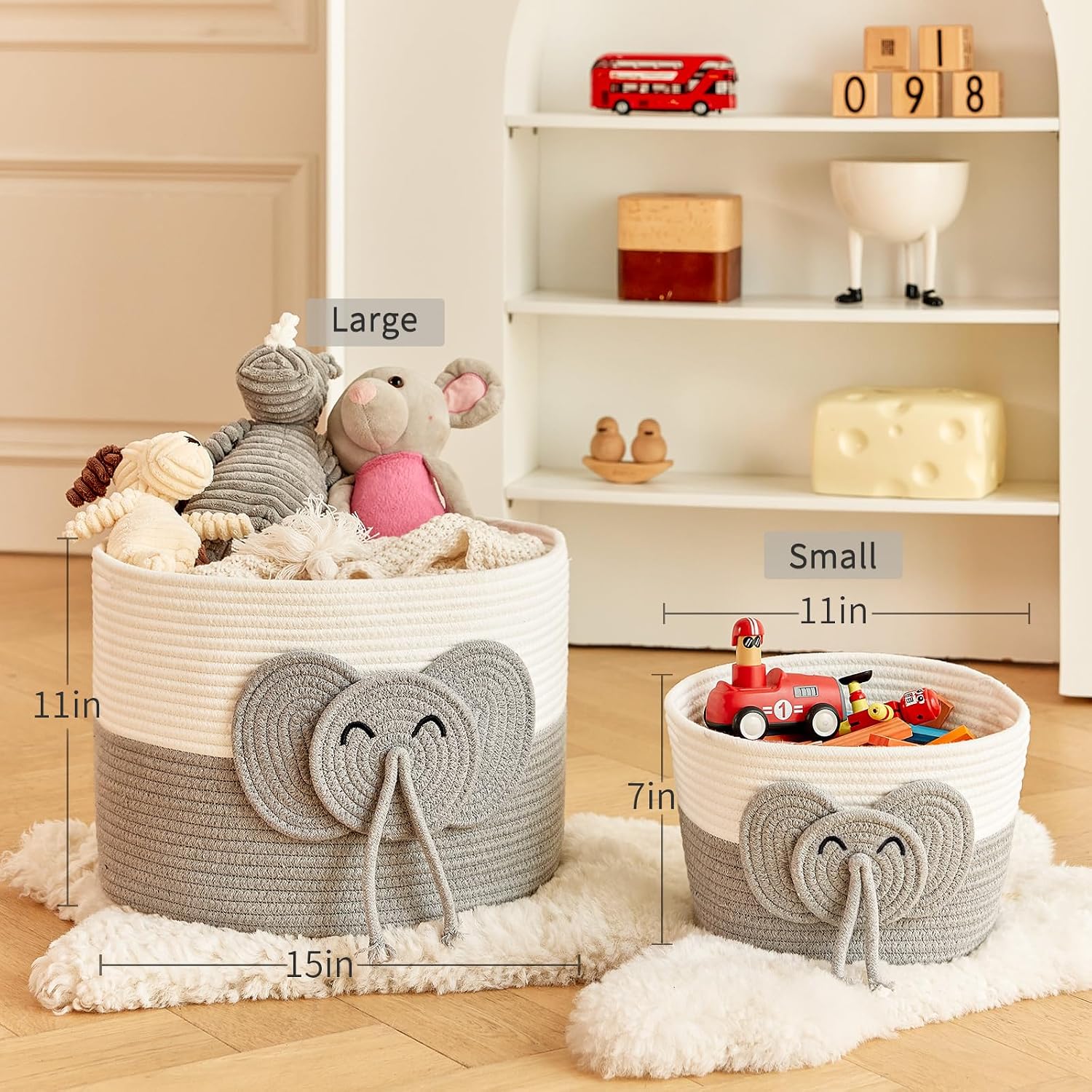 Large Elephant Cotton Rope Bas - Baby Products Hamper บทวิจารณ์และราคา