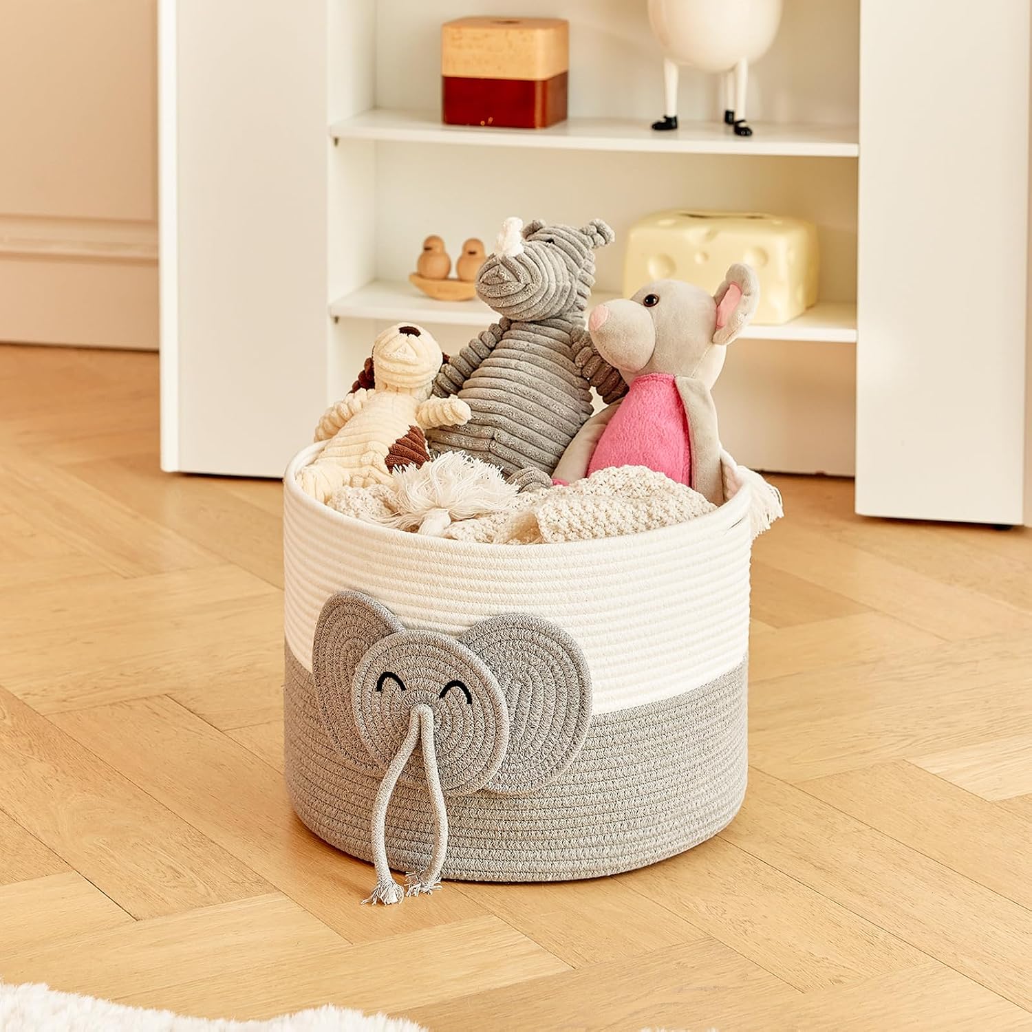 Large Elephant Cotton Rope Bas - Baby Products Hamper บทวิจารณ์และราคา